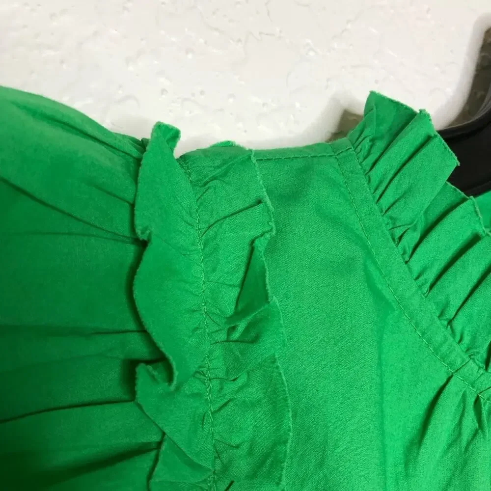 House of Harlow 1960 kelly green ruffle trim dress size Small NWT